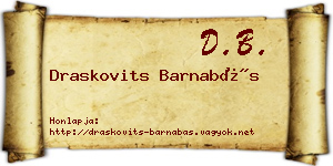 Draskovits Barnabás névjegykártya