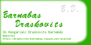 barnabas draskovits business card