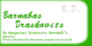 barnabas draskovits business card